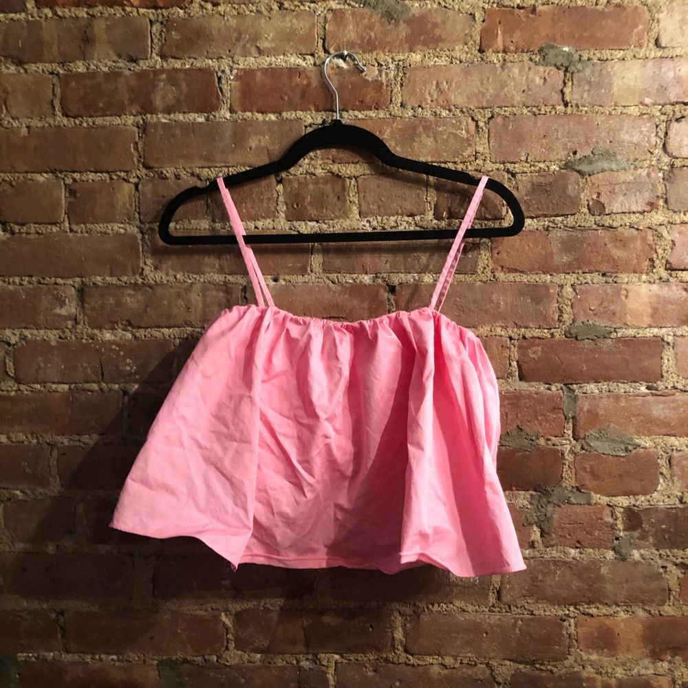 Zara poplin bubblegum pink tank top